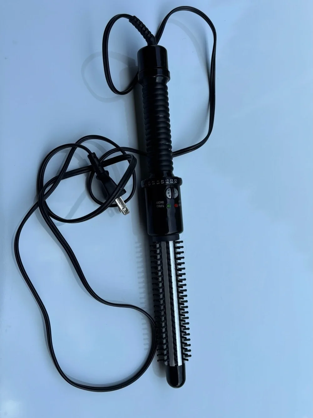 Black Heated Styling Brush - Electric Hair Hot Air Brush